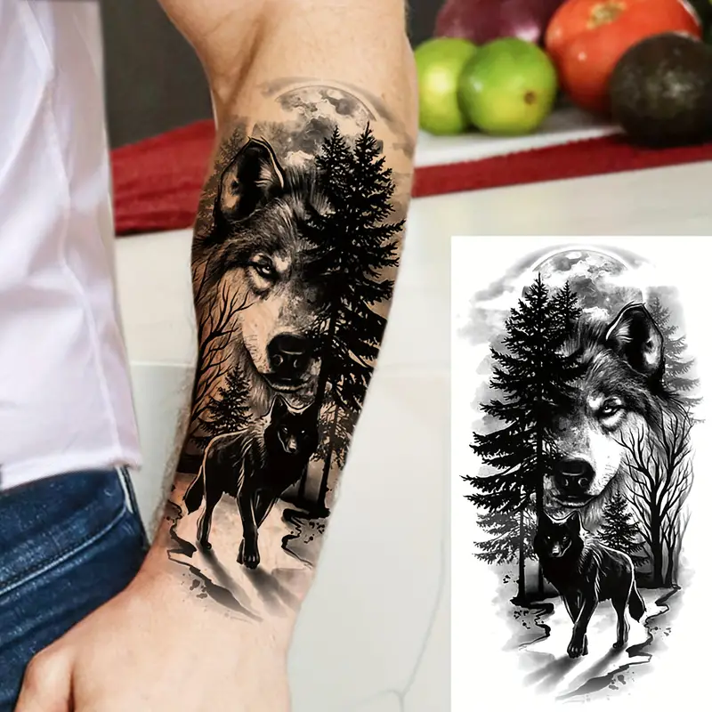 wolf forearm tattoos for men 0029