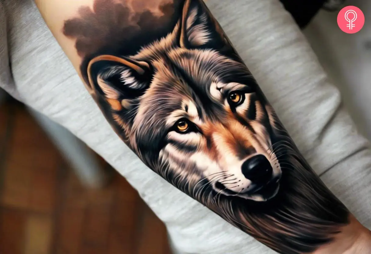 wolf forearm tattoos for men 0031