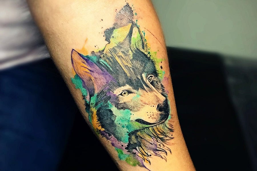 wolf forearm tattoos for men 0033