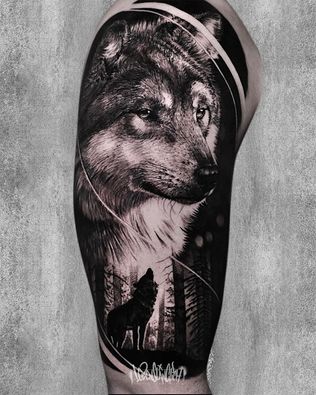 wolf forearm tattoos for men 0035