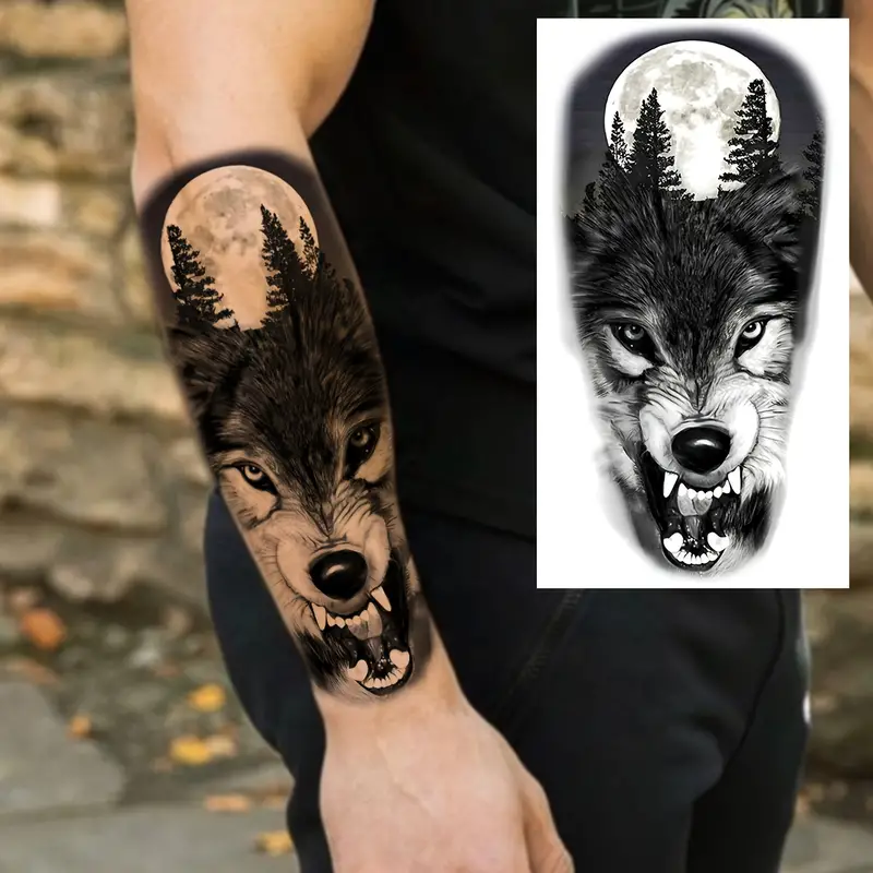 wolf forearm tattoos for men 0036