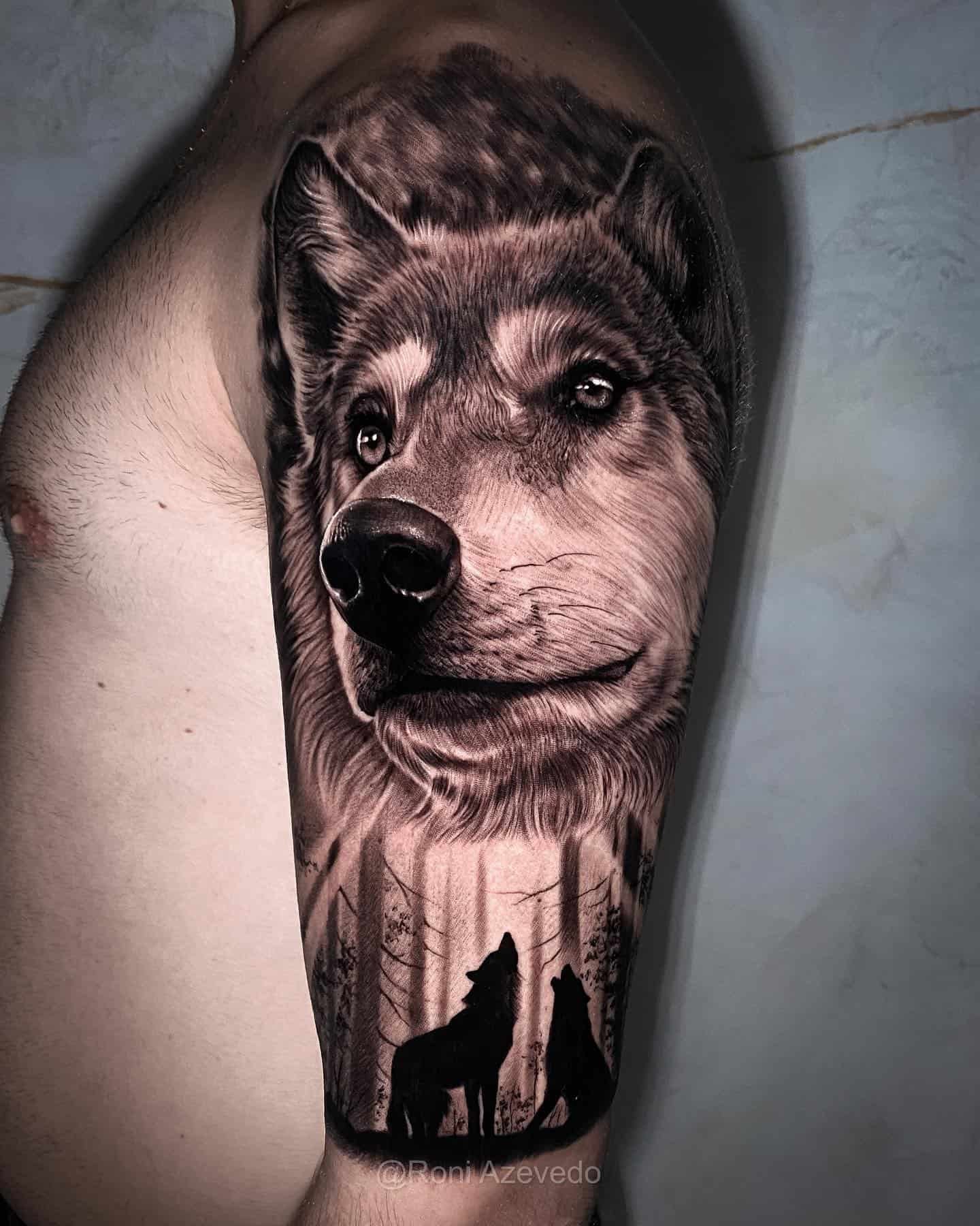 wolf forearm tattoos for men 0037