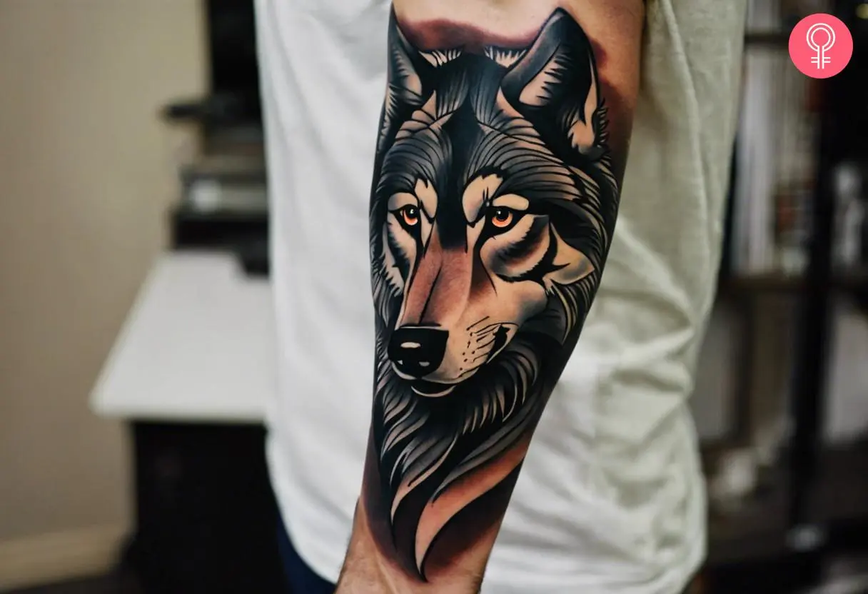 wolf forearm tattoos for men 0039