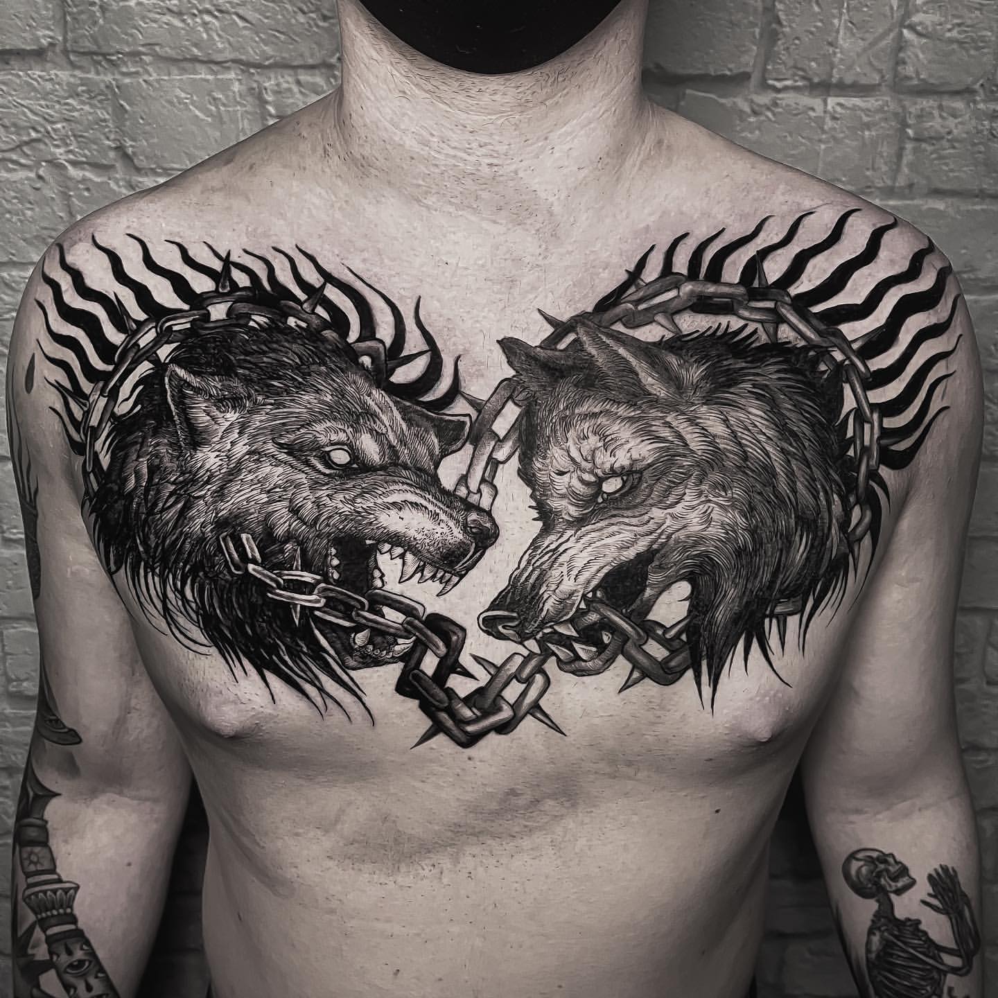 wolf forearm tattoos for men 0040