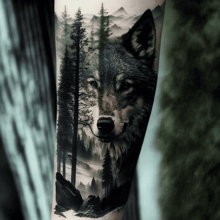 wolf forearm tattoos for men 0045