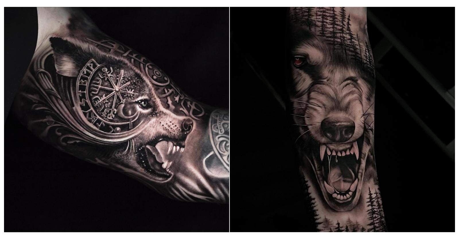 wolf forearm tattoos for men 0062