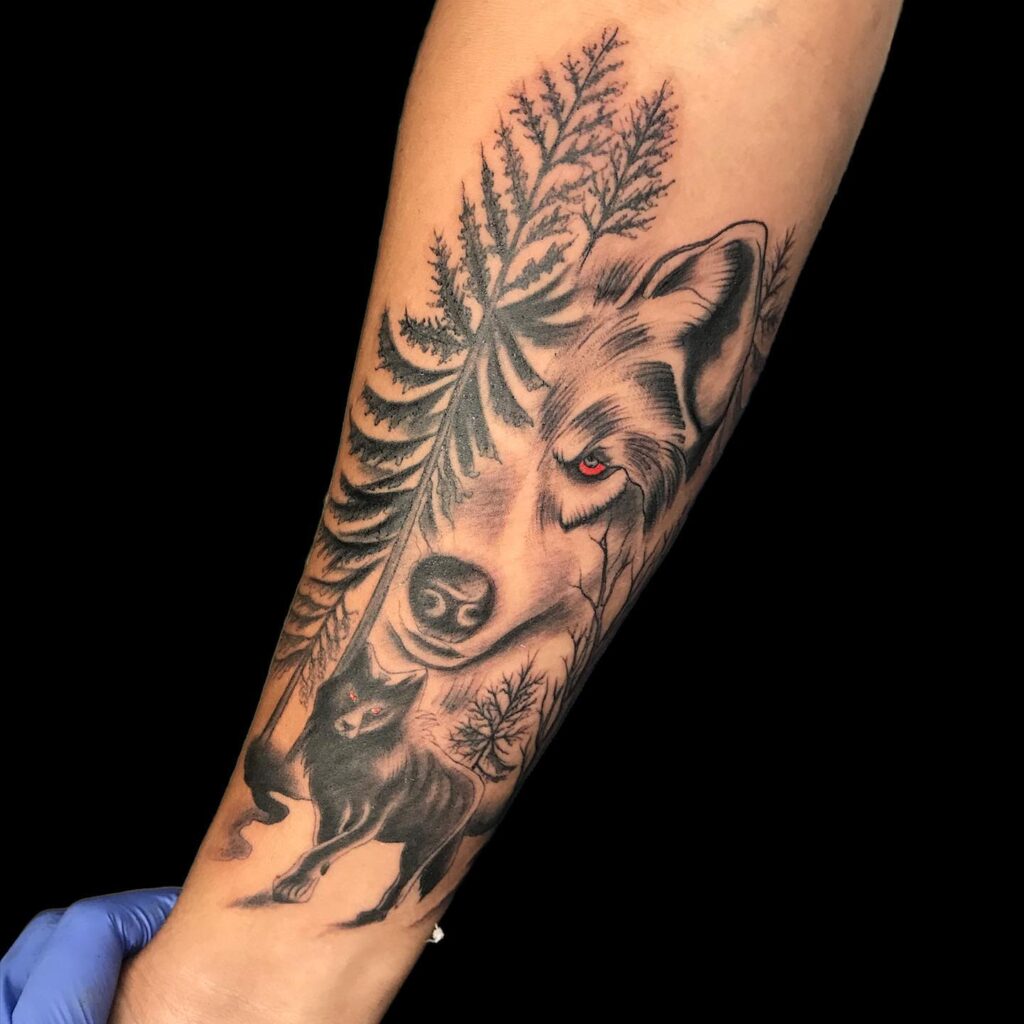 wolf forearm tattoos for men 0073