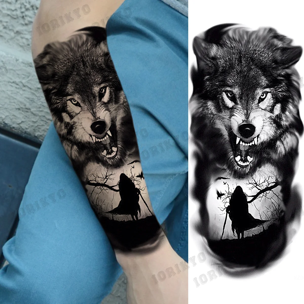 wolf forearm tattoos for men 0084