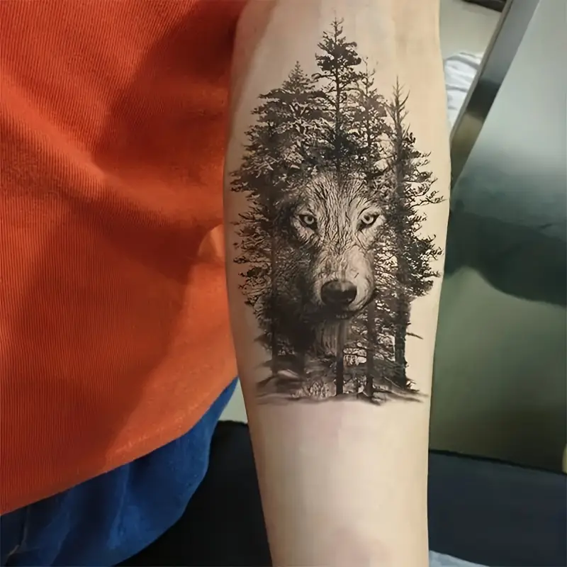 wolf forearm tattoos for men 0086