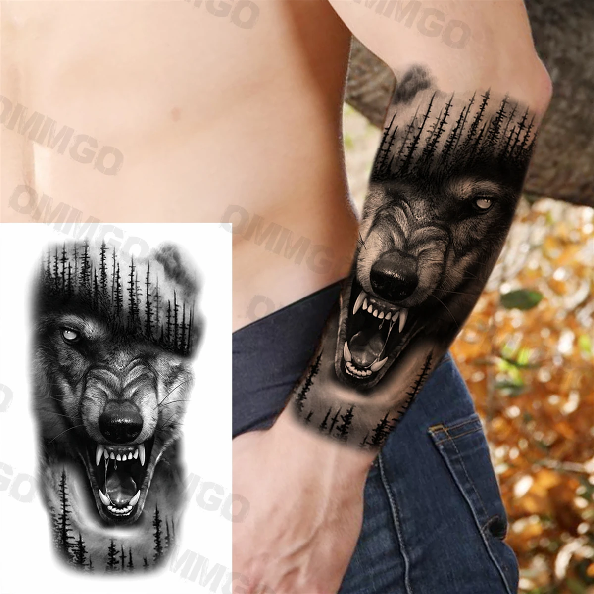 wolf forearm tattoos for men 0092