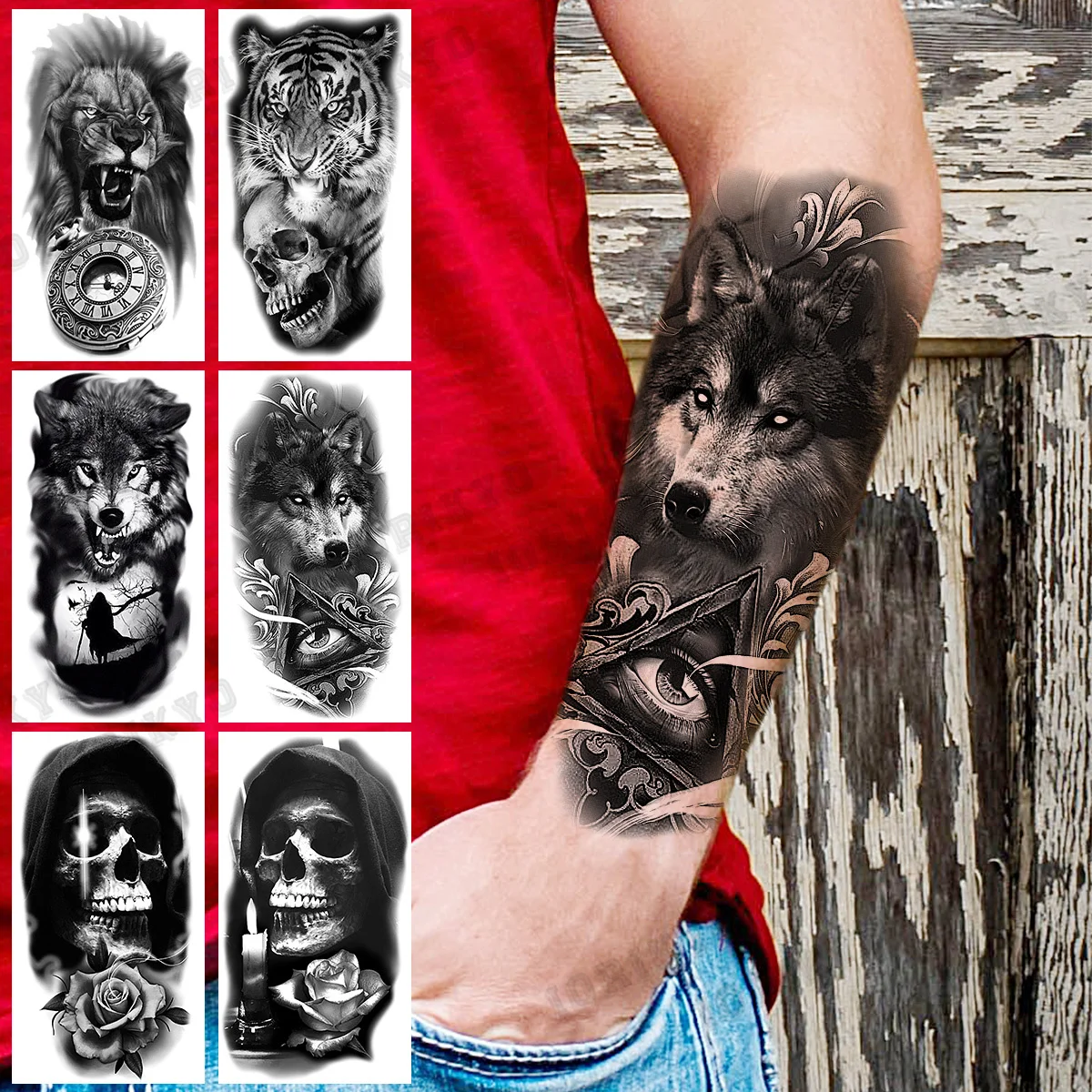 wolf forearm tattoos for men 0095