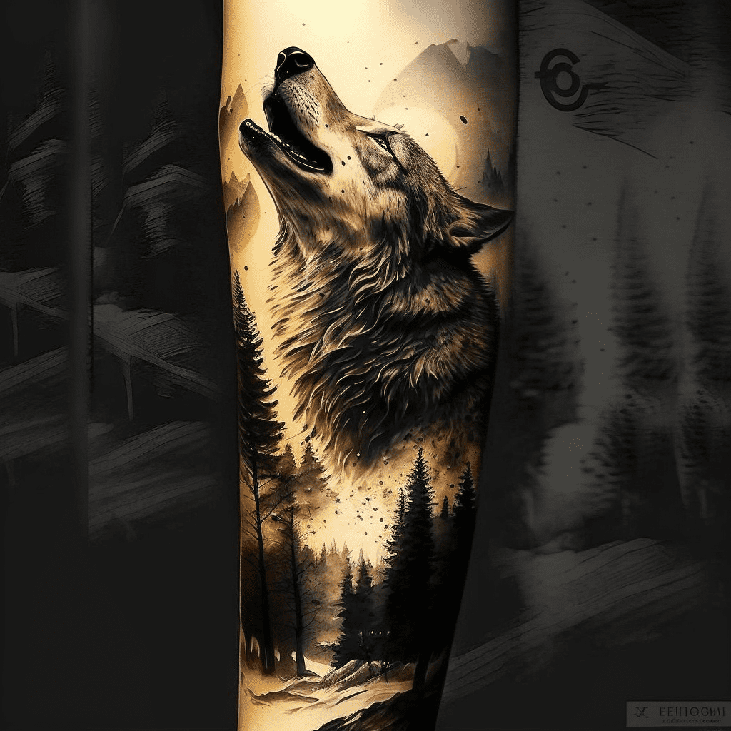 wolf forearm tattoos for men 0096