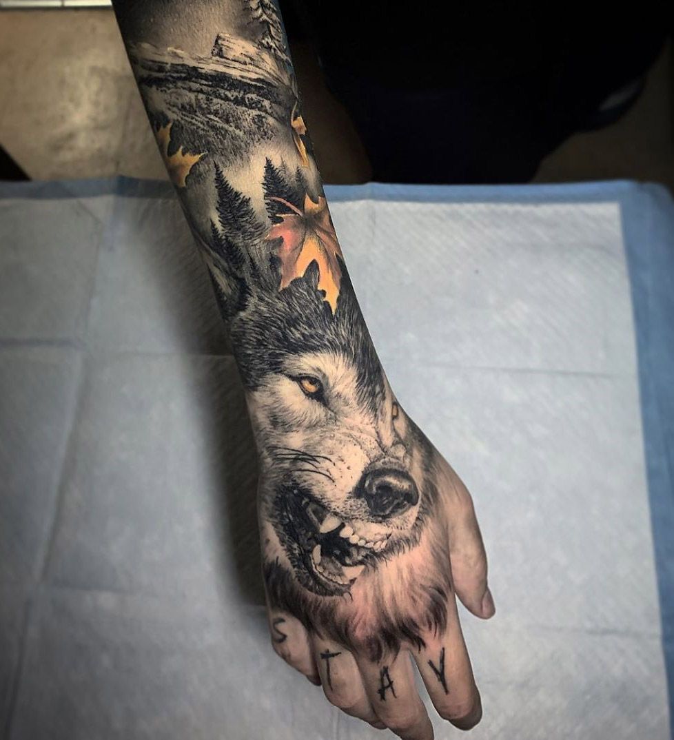 wolf hand tattoos for men 0011