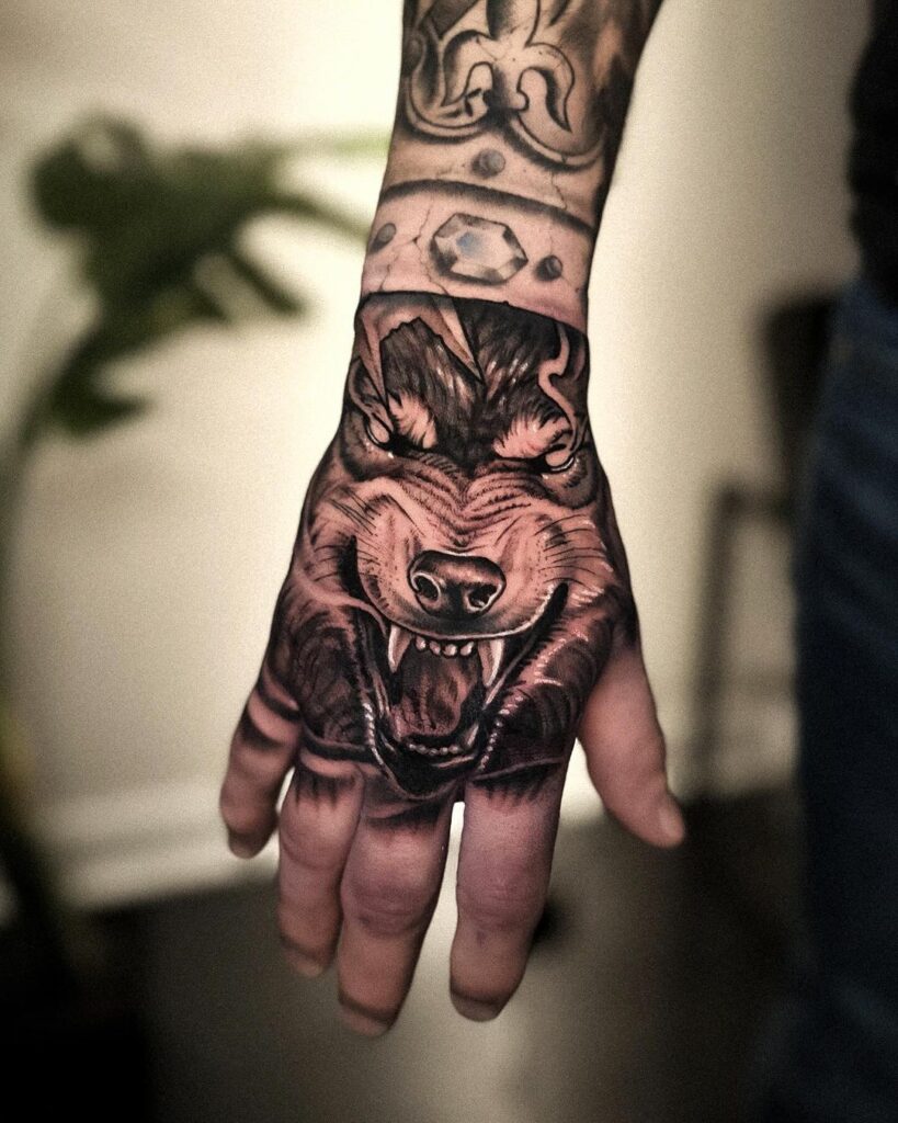 wolf hand tattoos for men 0034