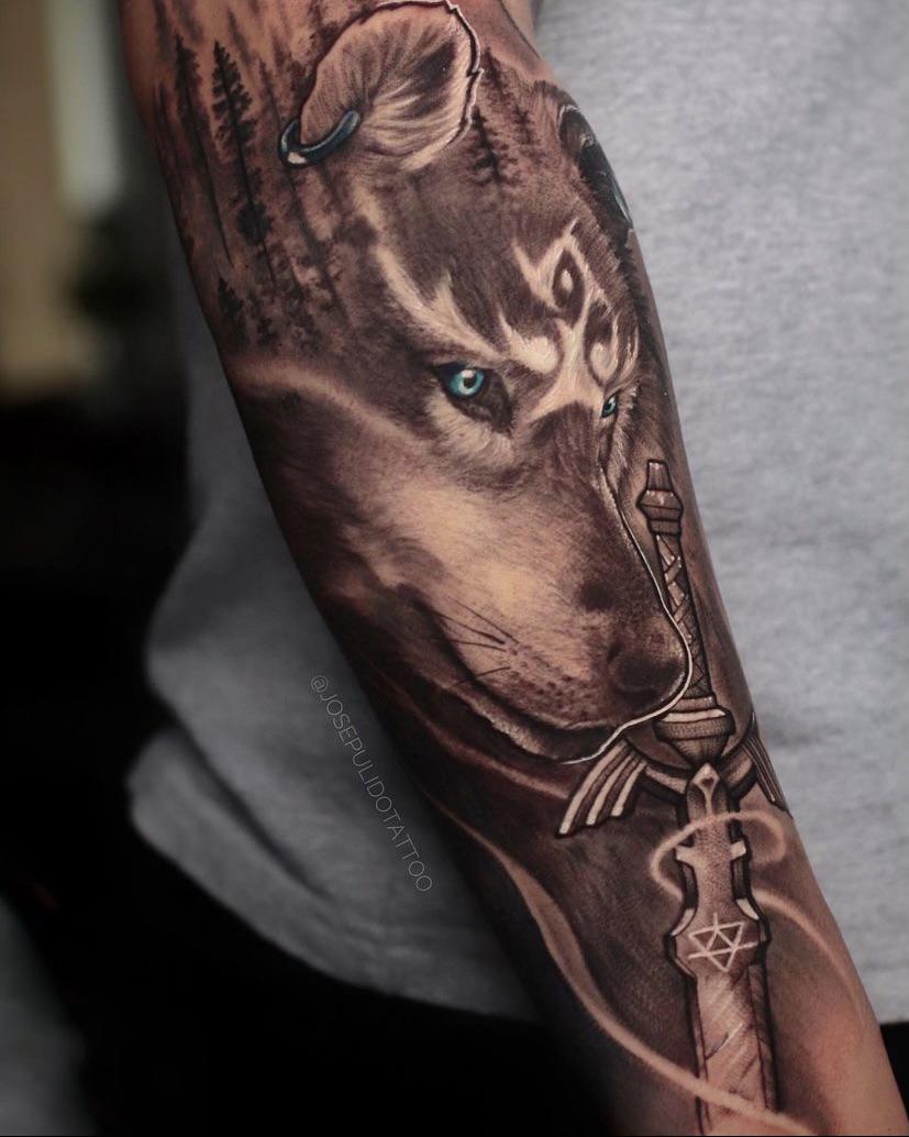 wolf hand tattoos for men 0060