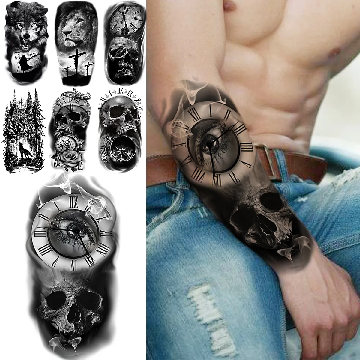 wolf hand tattoos for men 0070