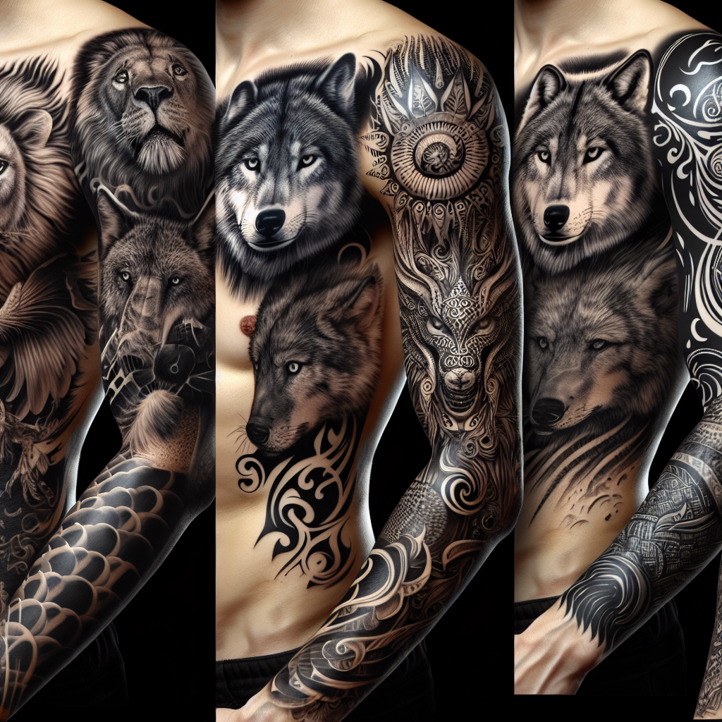 wolf tattoo sleeves for men 0010