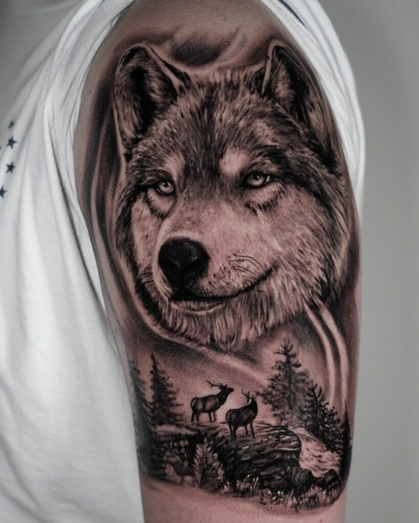 wolf tattoo sleeves for men 0012