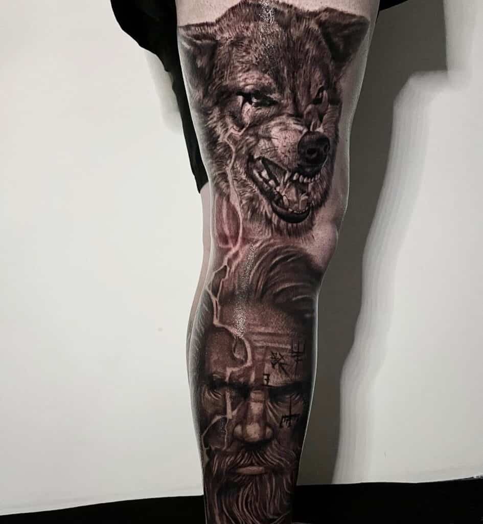 wolf tattoo sleeves for men 0020