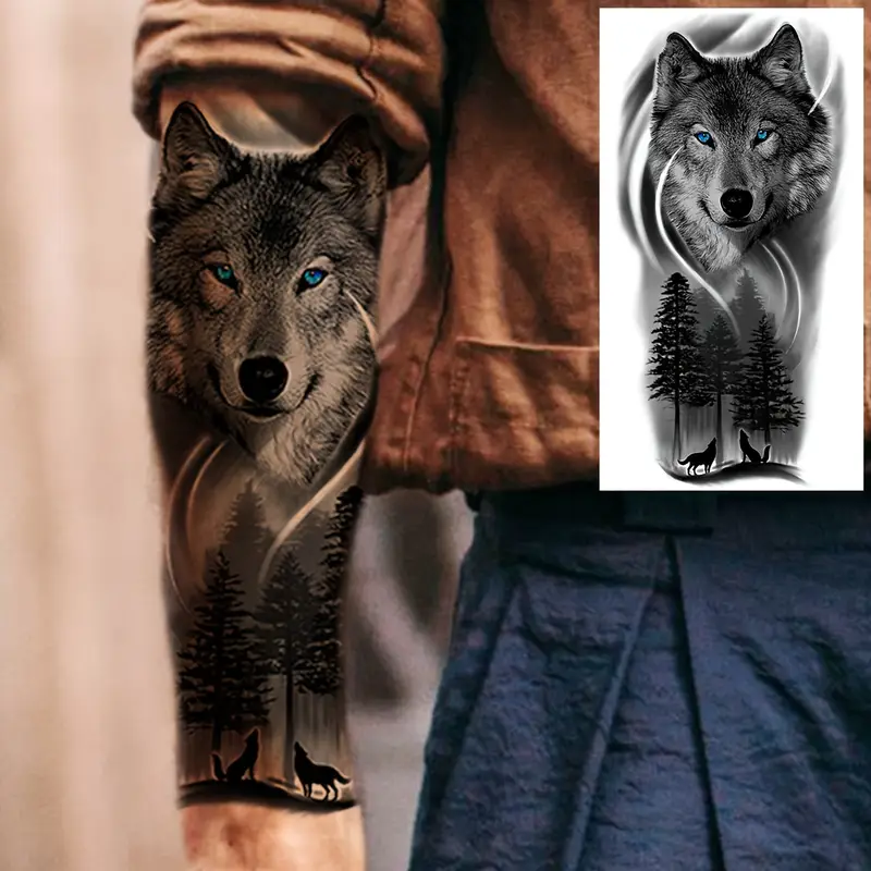 wolf tattoo sleeves for men 0022