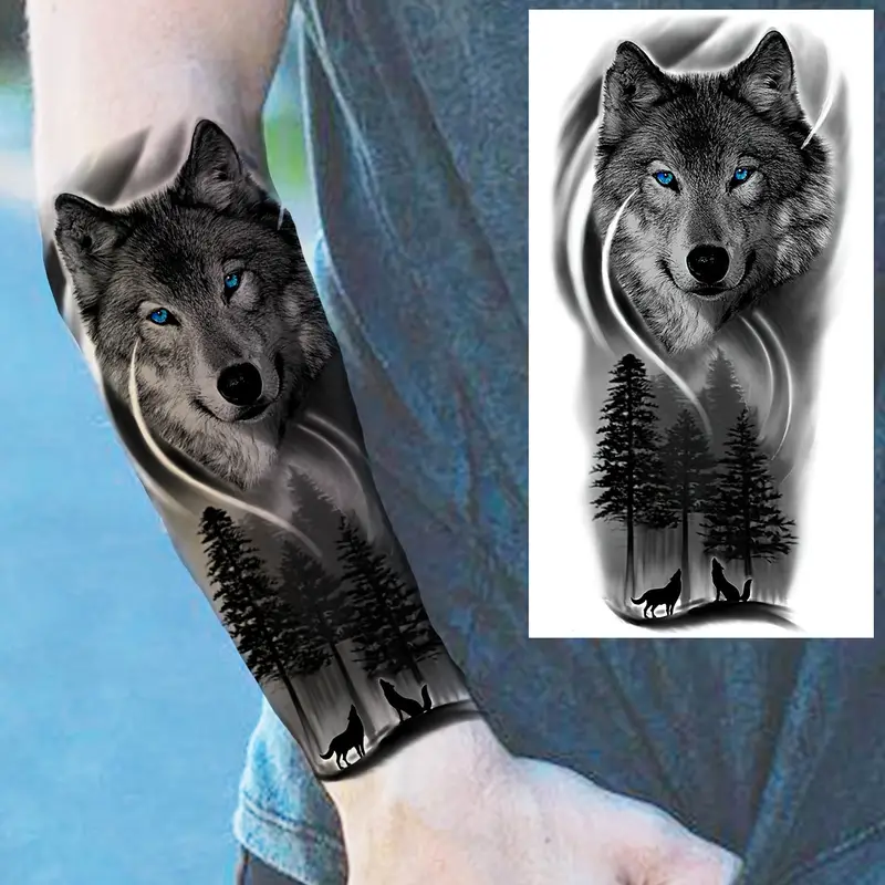 wolf tattoo sleeves for men 0025