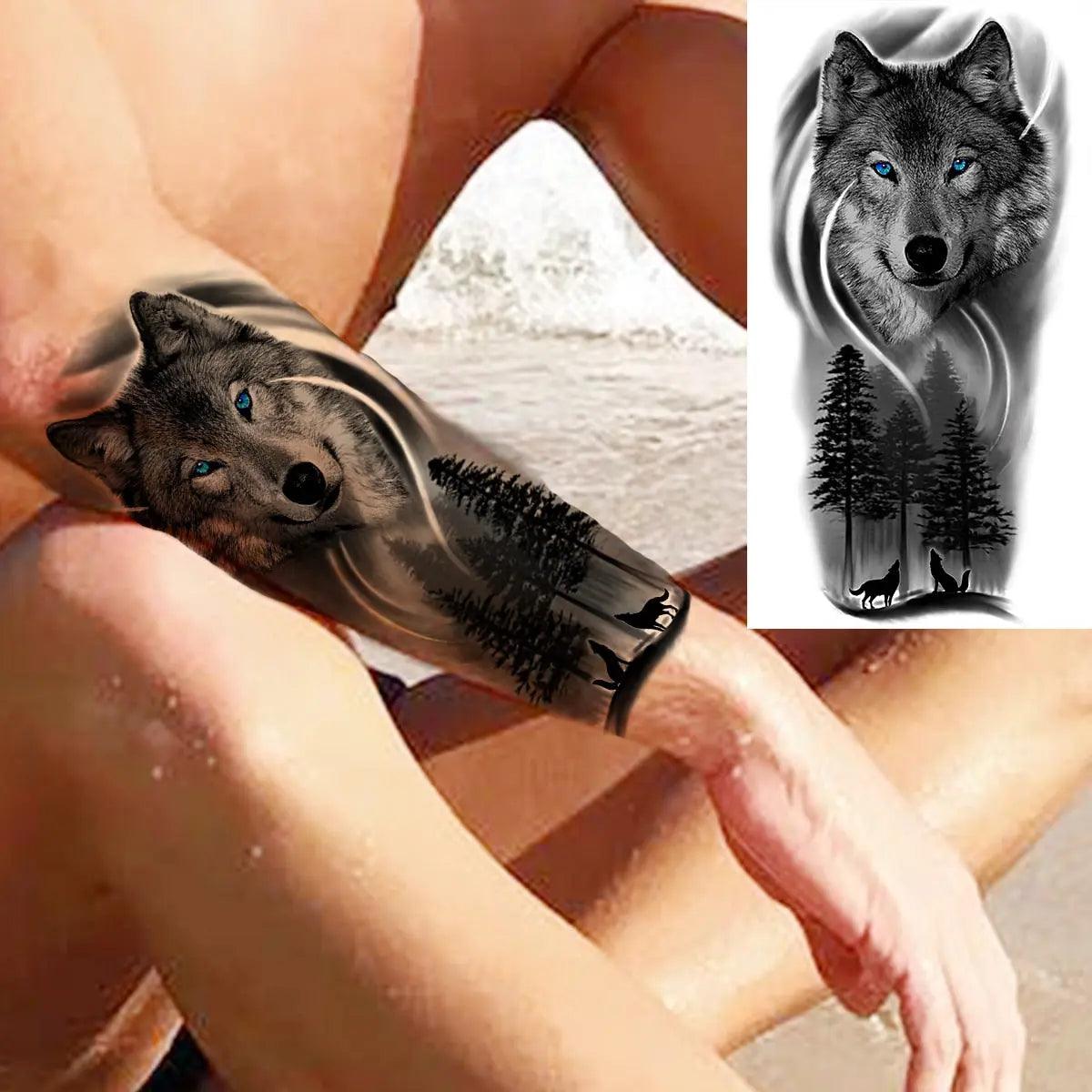 wolf tattoo sleeves for men 0032