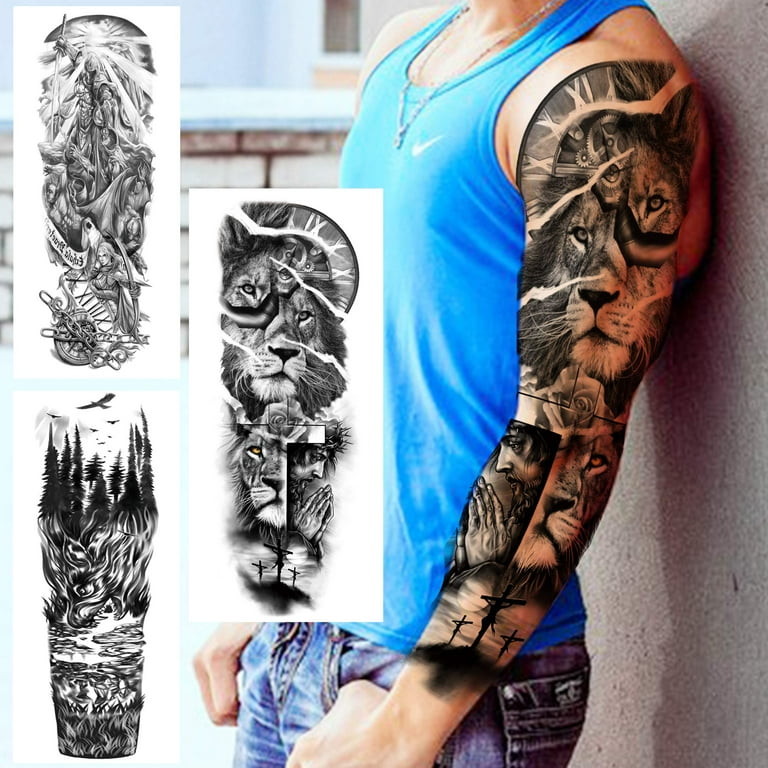 wolf tattoo sleeves for men 0050