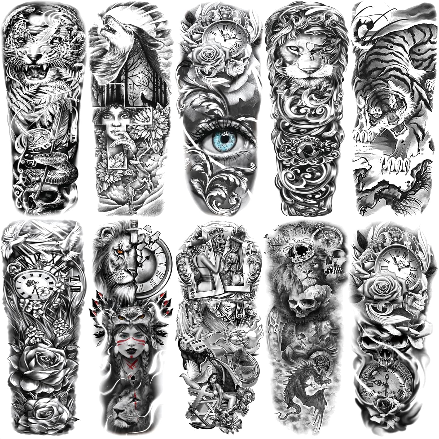 wolf tattoo sleeves for men 0052