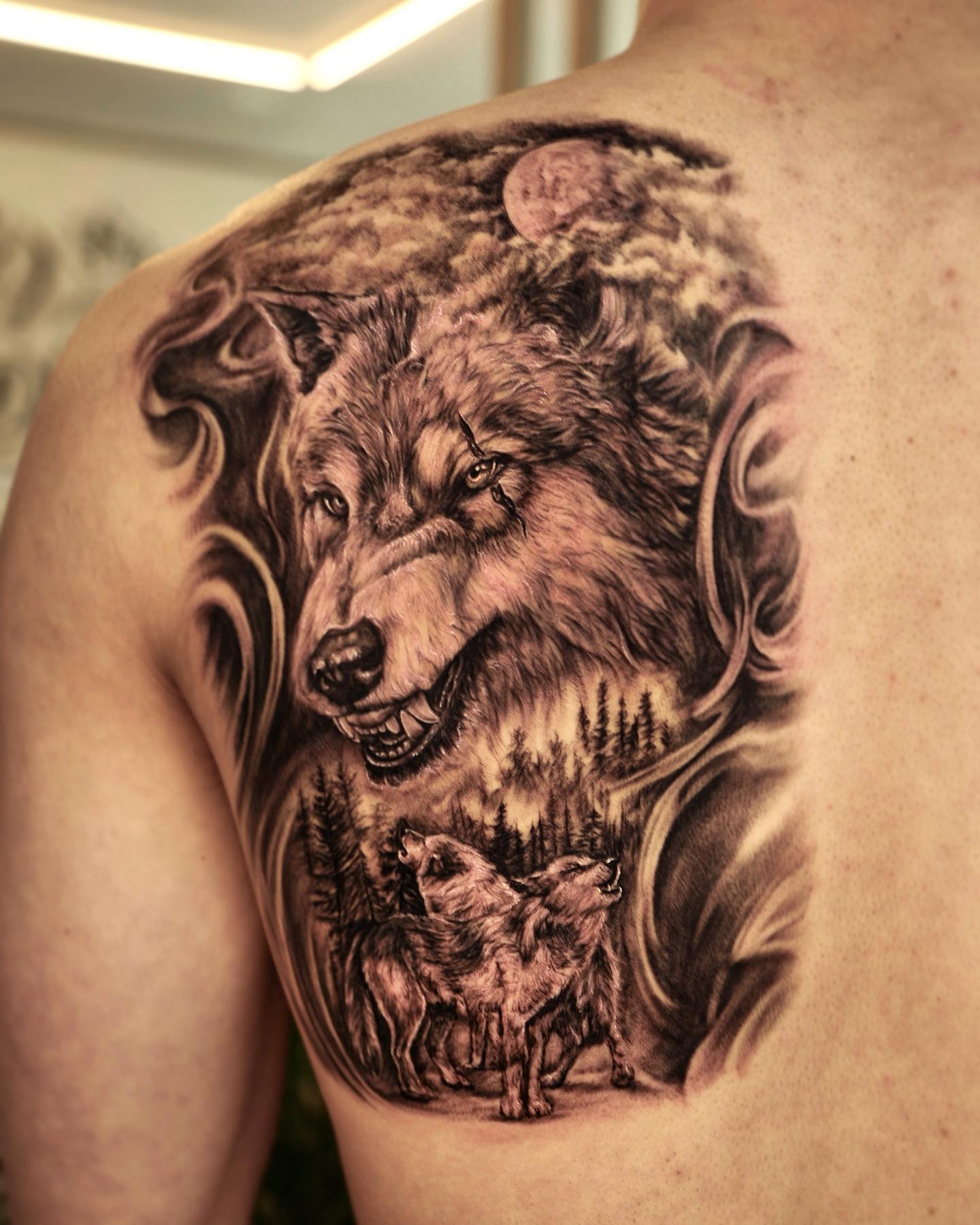 wolf tattoo sleeves for men 0056