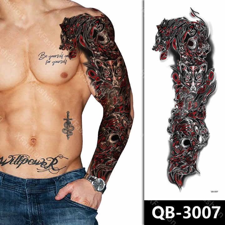 wolf tattoo sleeves for men 0059