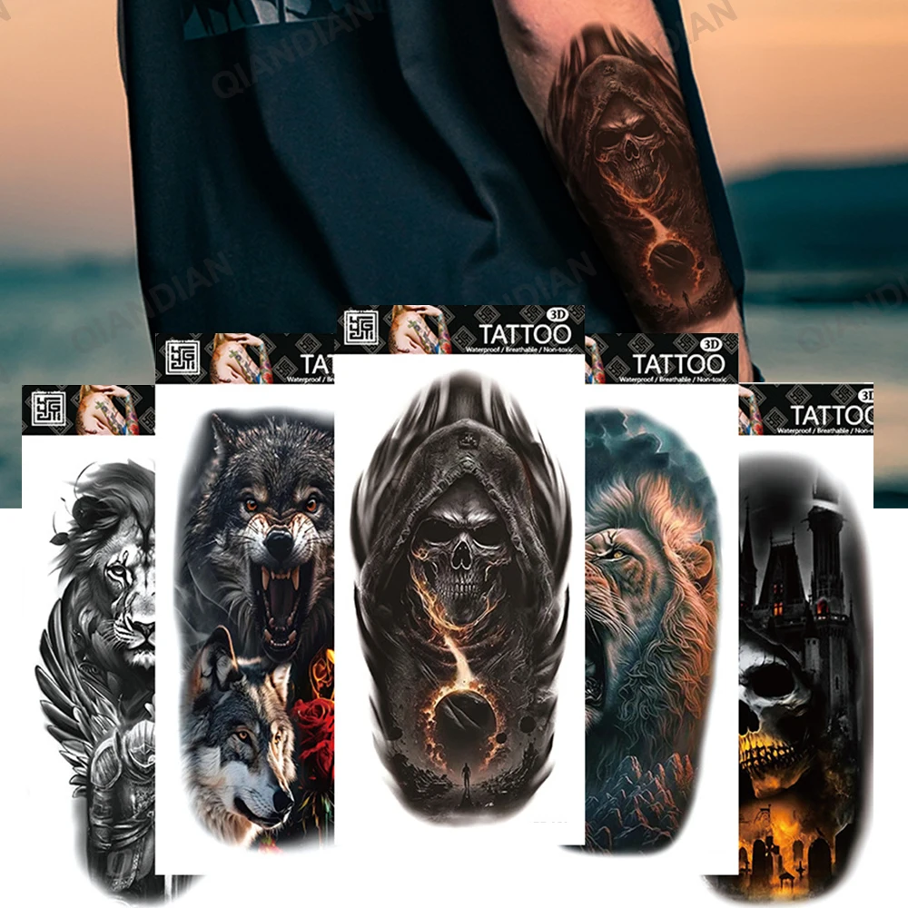 wolf tattoo sleeves for men 0064