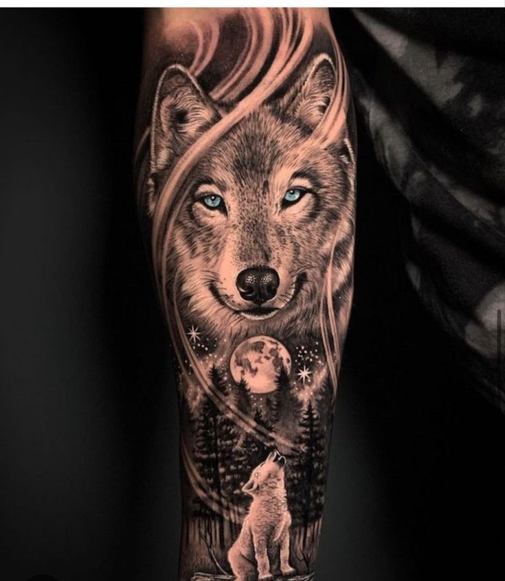 wolf tattoo sleeves for men 0068