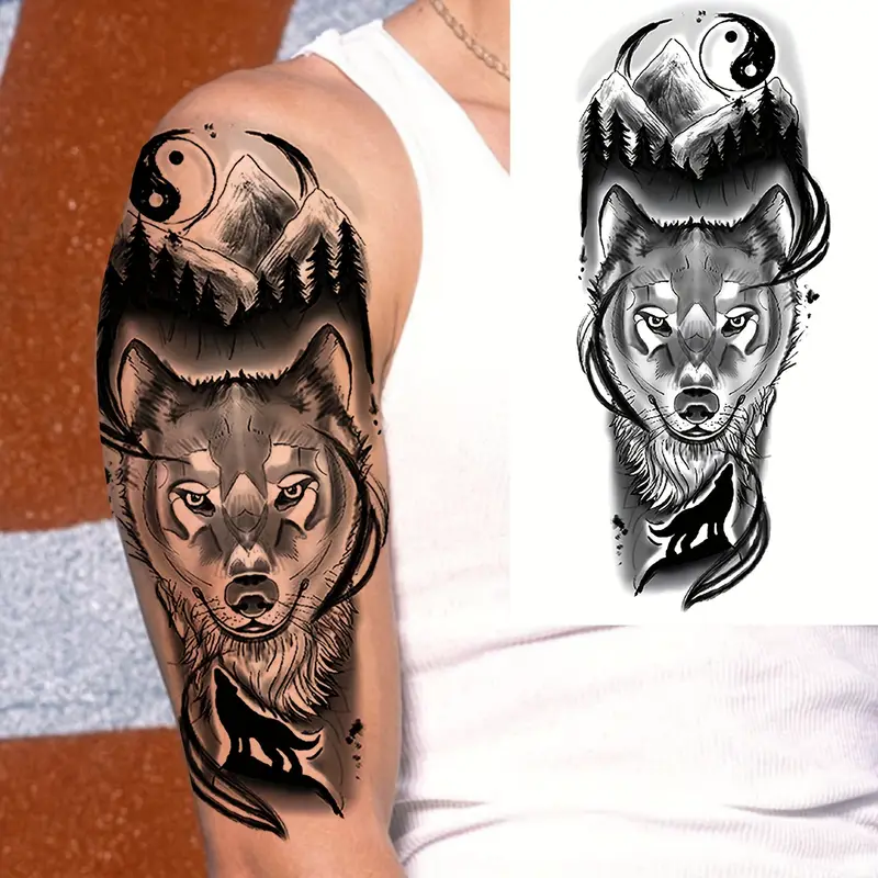 wolf tattoo sleeves for men 0071