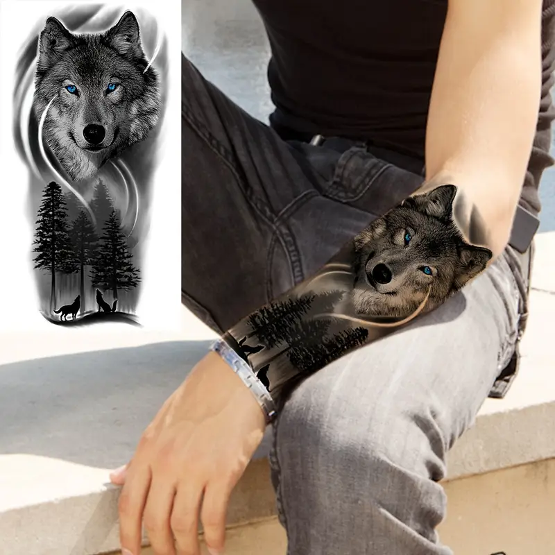 wolf tattoo sleeves for men 0075