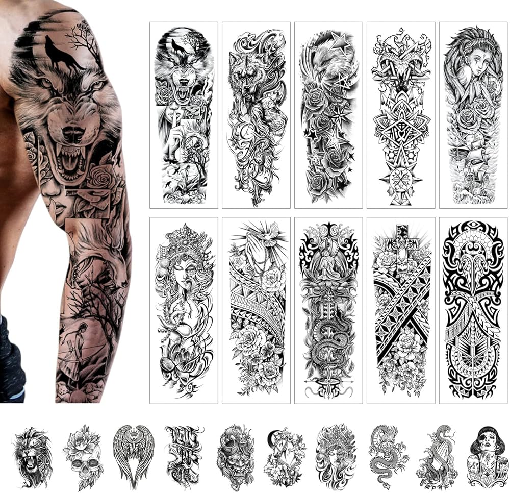 wolf tattoo sleeves for men 0081