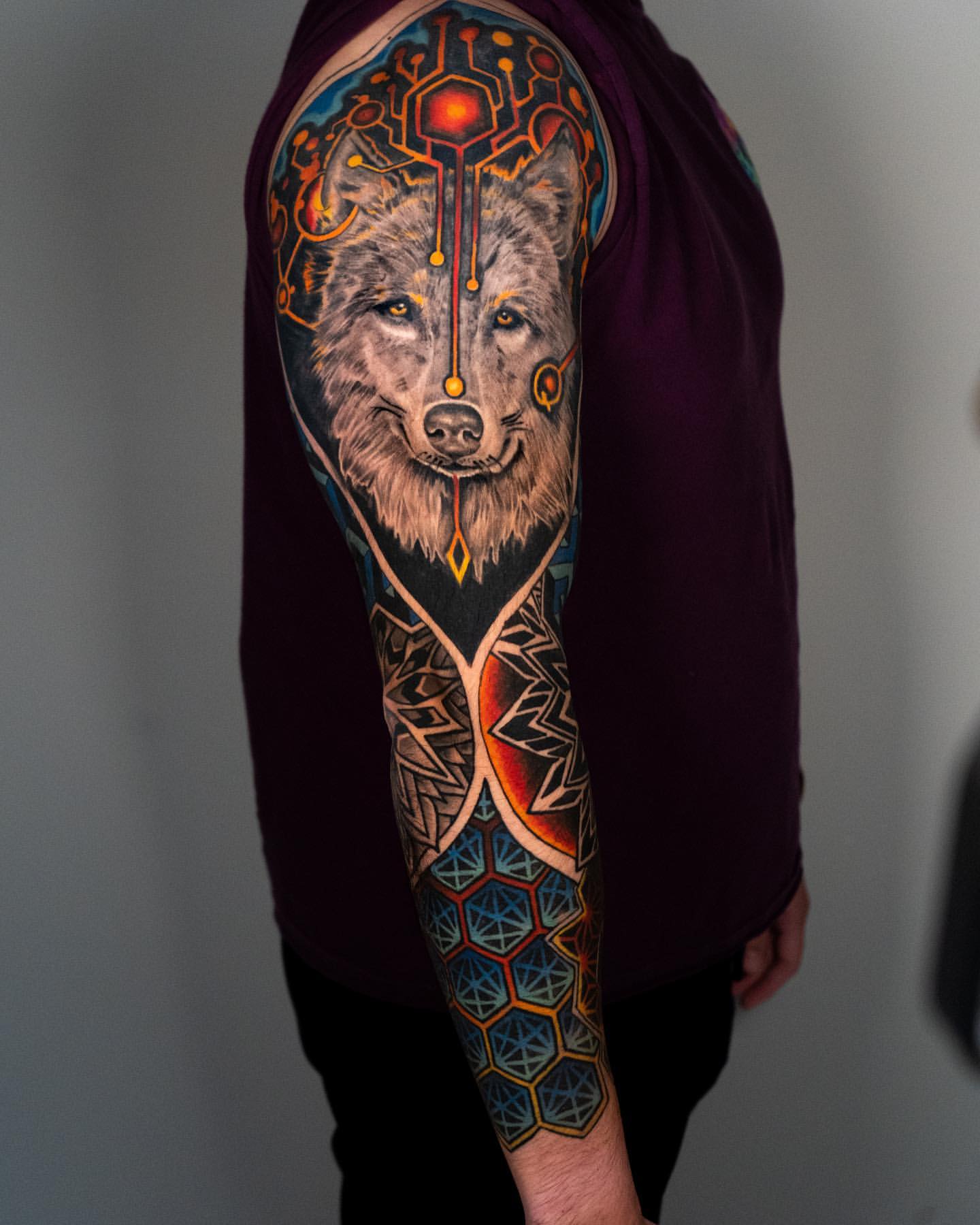 wolf tattoo sleeves for men 0083