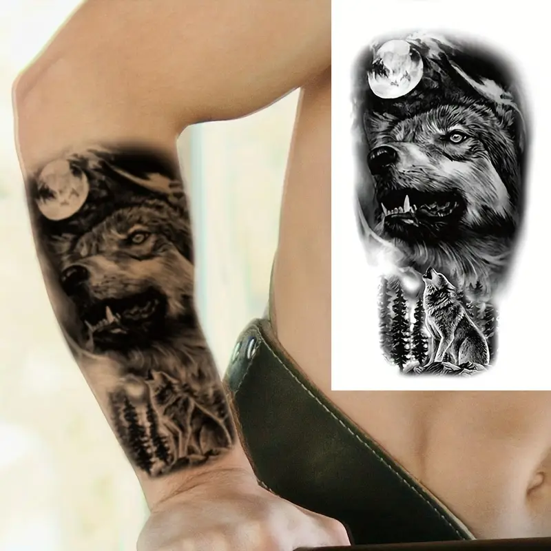 wolf tattoo sleeves for men 0091