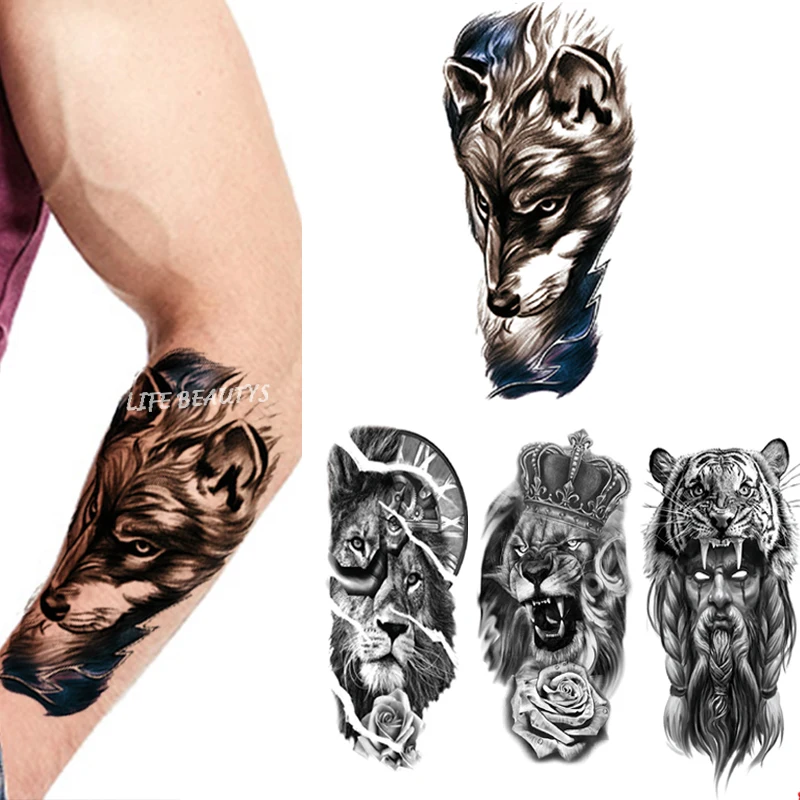 wolf tattoo sleeves for men 0092