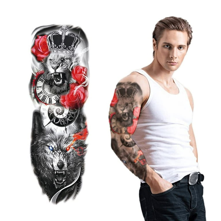 wolf tattoo sleeves for men 0098