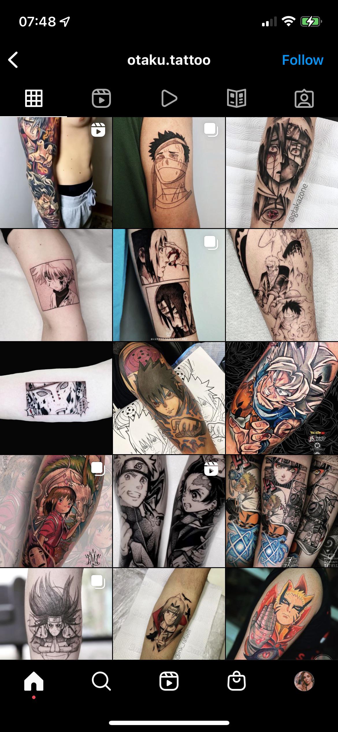 Anime tattoos for men that feature geometric designs for unique style