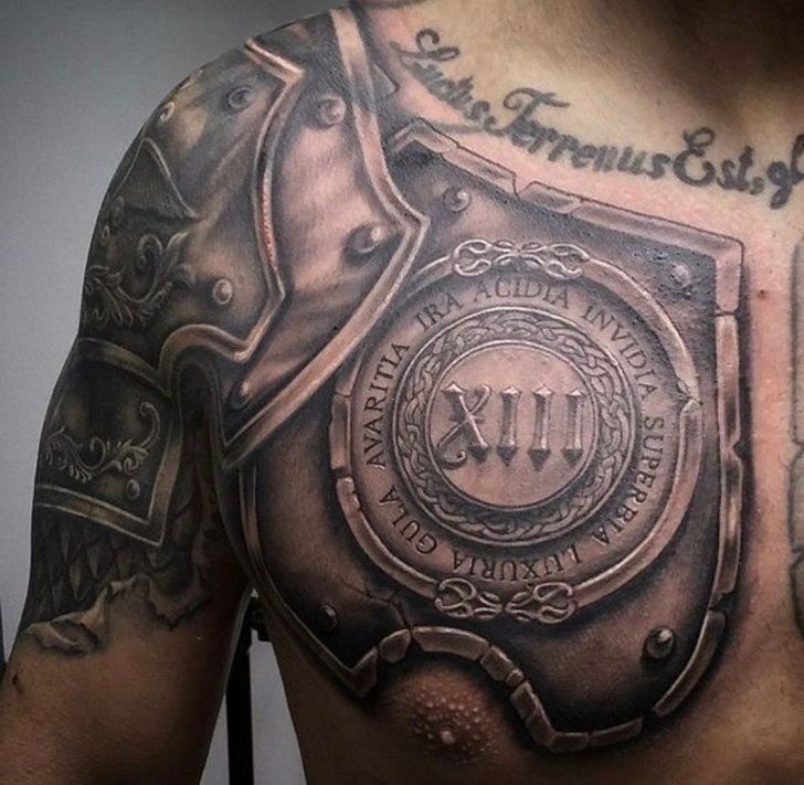 Timeless armor sleeve tattoos for men that showcase strength and style