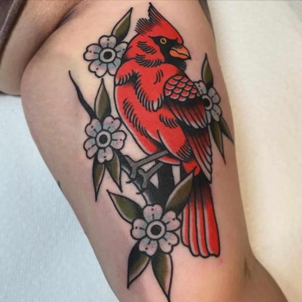 Authentic cardinal tattoos for men that symbolize resilience and passion