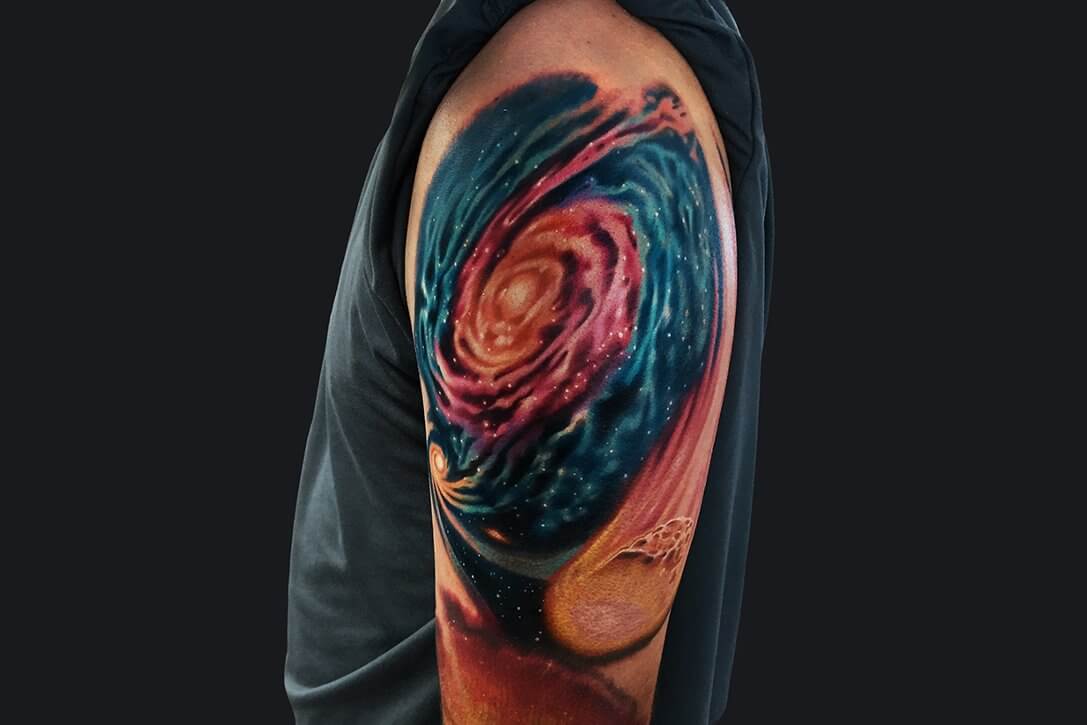 Vibrant and eye-catching colorful sleeve tattoos for men to express individuality and creativity