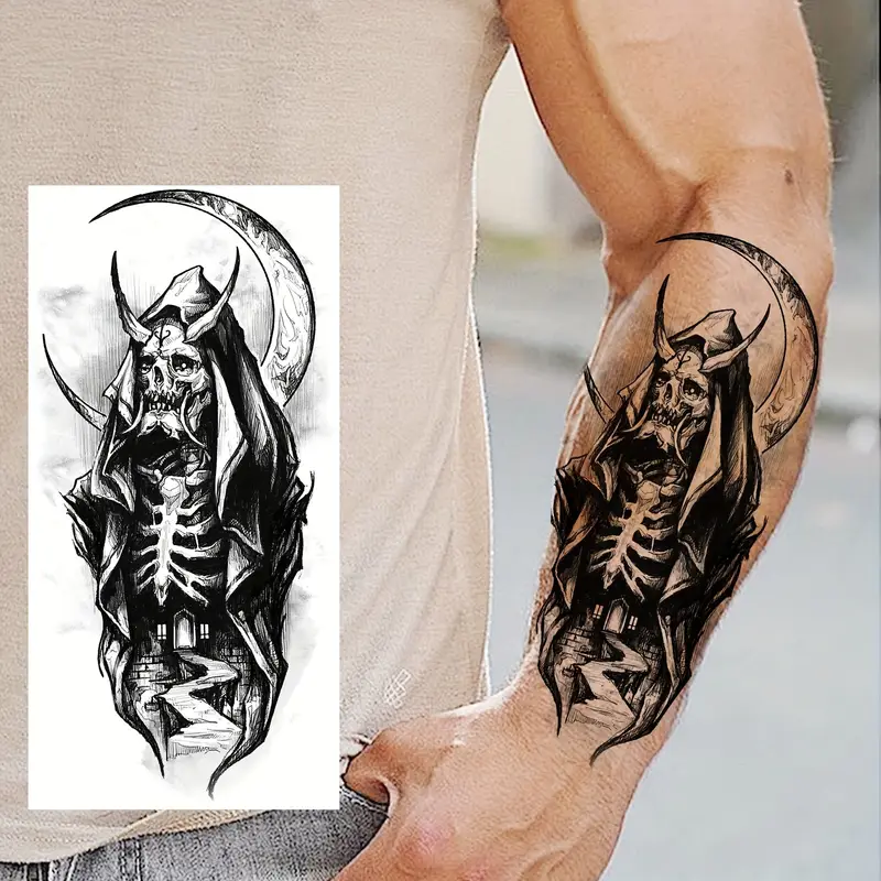 Death tattoos for men that combine classic artistry with deep meaning