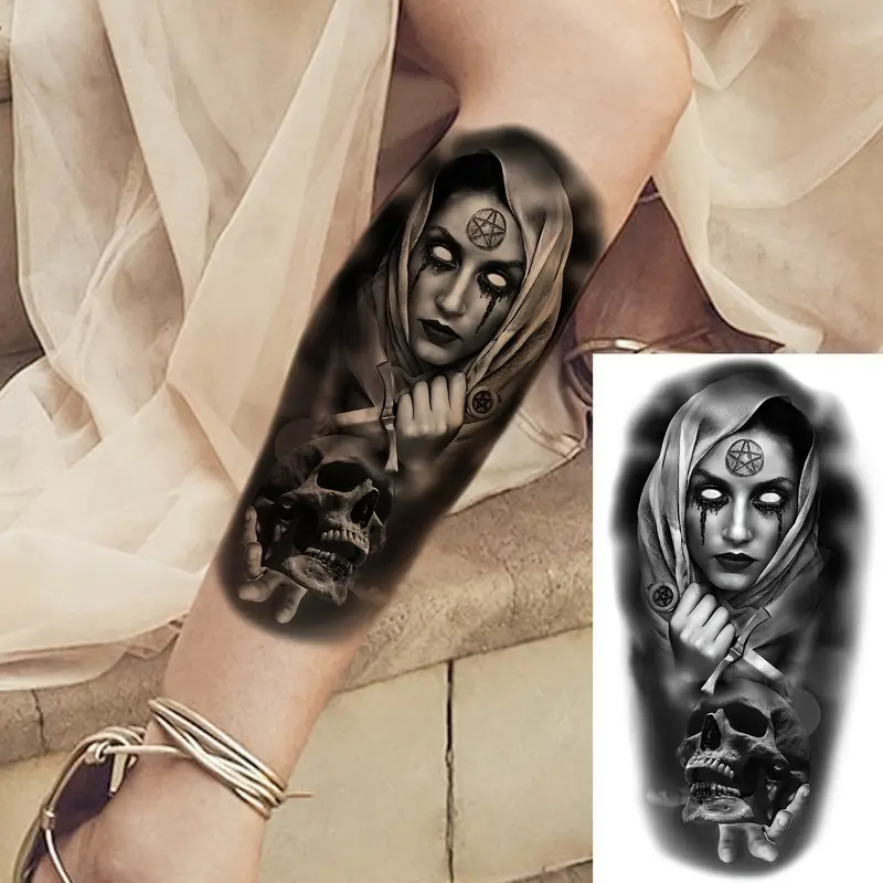 Glamorous horror tattoos for men that embody fear and artistry perfectly