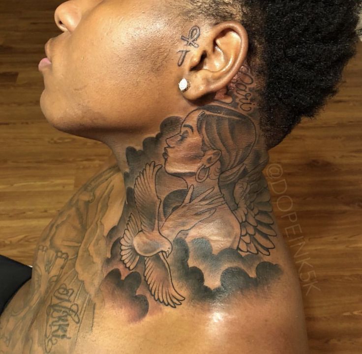 Neck tattoos for black men featuring geometric designs and meanings