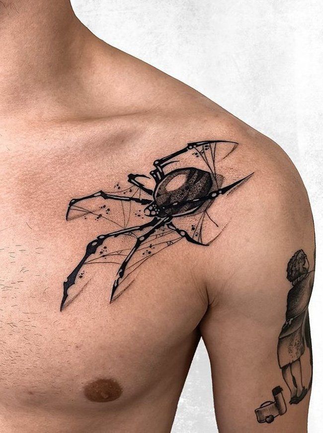 Best spider tattoos for men that embody strength and unique style